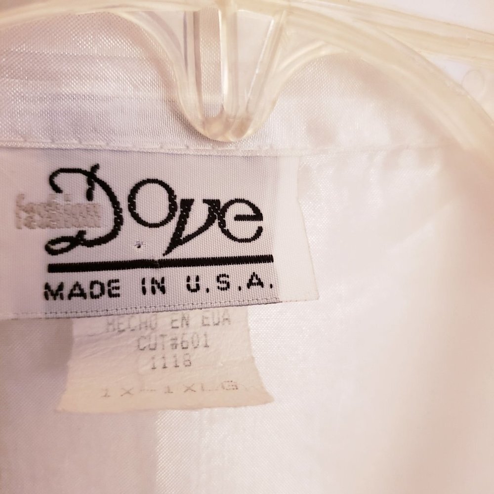 Dove Vintage White Sheer Oversized Shirt/Duster Relaxed Fit Size 1X EUC - Picture 9 of 9